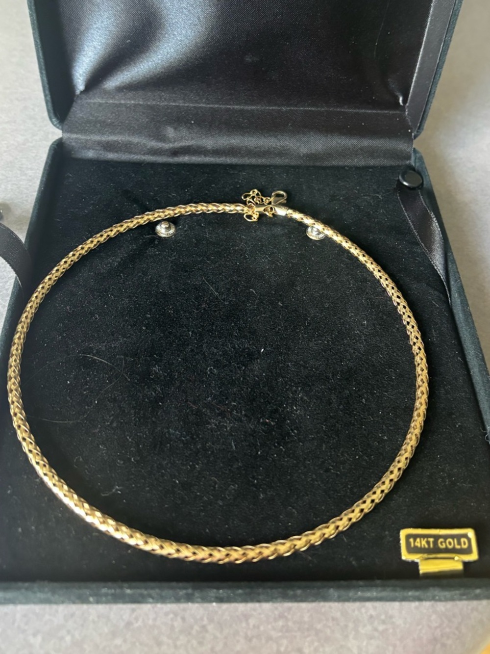 14K Gold Women’s Twisted Rope Necklace - Tube/Wire Choker